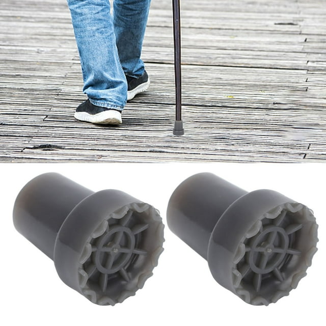 Muleta 2 Uds Almohadillas Para Pies De Muleta Resistente Al Desgaste Diseño De Pie Redondo Protector Bastones De Goma Gruesos Giratorios De 360 grados Cubiertas Para Pies