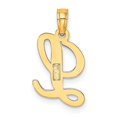 thumbnail image 4 of Diamond2Deal 14K Yellow Gold Script Letter L Initial Pendant for Women (L- 0.74inch, W- 0.41inch), 4 of 6