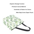 thumbnail image 3 of FORMRS Womens Canvas Tote Bag with Zipper Inner Pocket Shoulder Handbag, Green Leafy Pattern, 3 of 7
