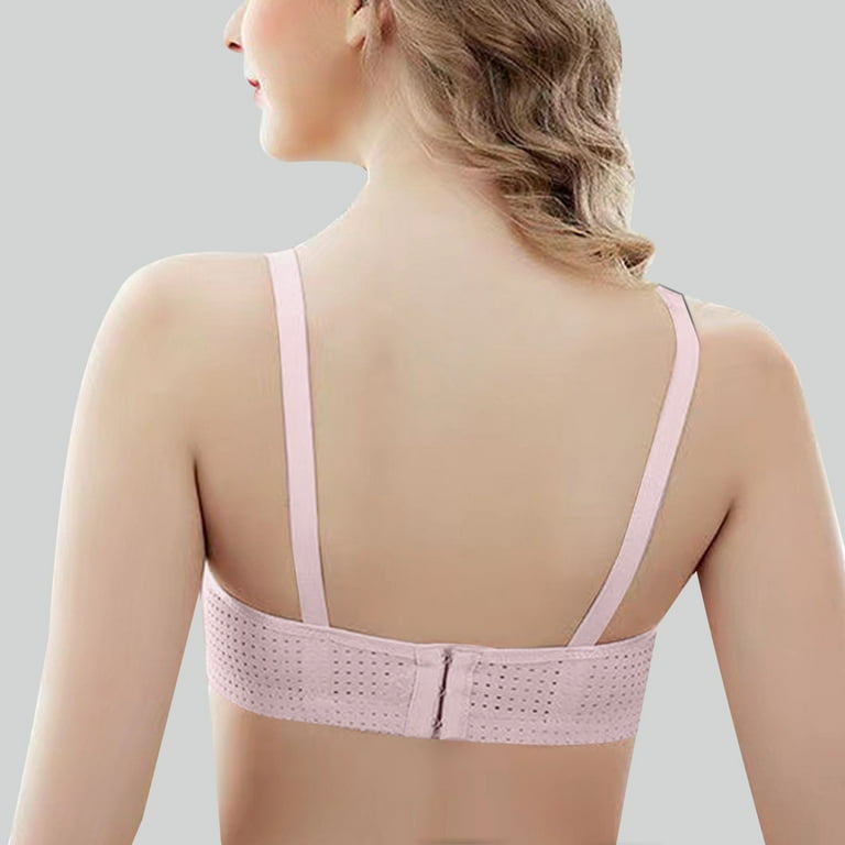 Bigersell Woman Bra Women Fashion Front Closure Rose Backless Wire