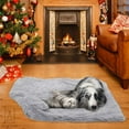 thumbnail image 3 of Gustave Long Plush Pet Blankets Dog Cat Sleeping Mat, Puppy Winter Warm Soft Thin Covers for Small Medium Large Dogs Mattress "Gray, L Size", 3 of 10