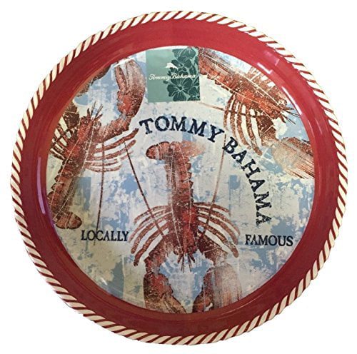 Tommy Bahama Large Melamine Round Serving Tray, Lobster Design ...