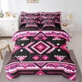 thumbnail image 1 of Gothic Aztec 7 Piece Comforter Set Full Bed in a Bag, Style Western Bedding Sets Pink Purple Exotic Bohemian Abstract Boho Floral Sheet Set with Comforter, 1 of 5