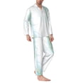 thumbnail image 2 of Lsque Gold Lines Marble Watercolor Pattern Long Sleeve Pajama Set for Men - Soft 2-Piece Sleepwear and Loungewear Set with Pockets, Comfy Nightwear-XX-Large, 2 of 7