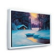 thumbnail image 3 of Designart 'Old Cabin In Winter Forest In Evening Glow II' Traditional Framed Canvas Wall Art Print, 3 of 5