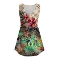thumbnail image 5 of up to 60% off Gifts Usmixi Womens Tank Tops Beach Lightweight Fashion High Waist Pleated Hem Tunic Shirts Vest Summer Trendy Floral V-Neck Sleeveless Shirts Blouse Green XL, 5 of 6