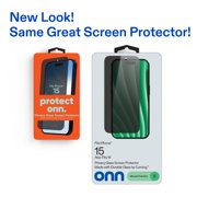 واقي شاشة زجاجي من onn Privacy لهاتف iPhone® 15، مصنوع من زجاج متين من Corning™ للحماية القصوى، يتضمن صينية سهلة الاستخدام