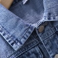 thumbnail image 5 of KAWELL Denim Vest for Little Girls Button-Down Sleeveless Outerwear Lapel Retro Ripped, 5 of 7