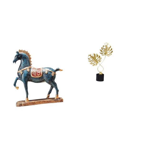 Escultura De Hoja De Caballo De Pie, Figura De Hierro, Adorno De Escritorio, Decoración Fengshui, Estantería, Obra De Arte De Mesa, Estatua Coleccionable Para Sala De Estar, Escritorio,