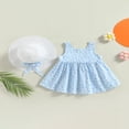 thumbnail image 2 of PENGXIANG Bébé Filles Princesse Robe Mignonne Bowknot Robe Douce avec Chapeau, 2 of 9