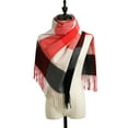 thumbnail image 2 of IROINNID Discount Scarfs for Women Ladies Scarf Striped Color Plaid Shawl Elegant Ladies Style Warm Comfortable Autumn And Winter Scarf,Hot Pink, 2 of 4