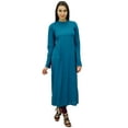thumbnail image 1 of Bimba Women Full Sleeve Straight Kurta Ethnic Rayon Kurti Plain Long Tunic, 1 of 7