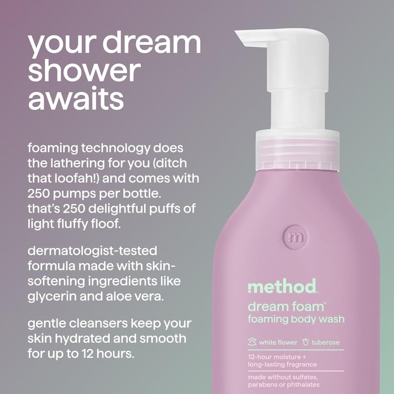 Method Dream Foam, Foaming Body Wash, White Flower + Tuberose