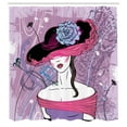 thumbnail image 3 of Ambesonne Girls Shower Curtain, Floral Noble Lady Fashion, 69"Wx75"L, Pink Purple, 3 of 5