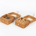 thumbnail image 2 of Yardley London Stackable Rattan Storage Basket with Lid, Yellow, 2 of 13