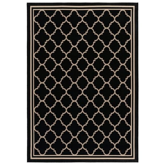 Courtyard Alina Geometric Bordered Indoor/Outdoor Area Rug