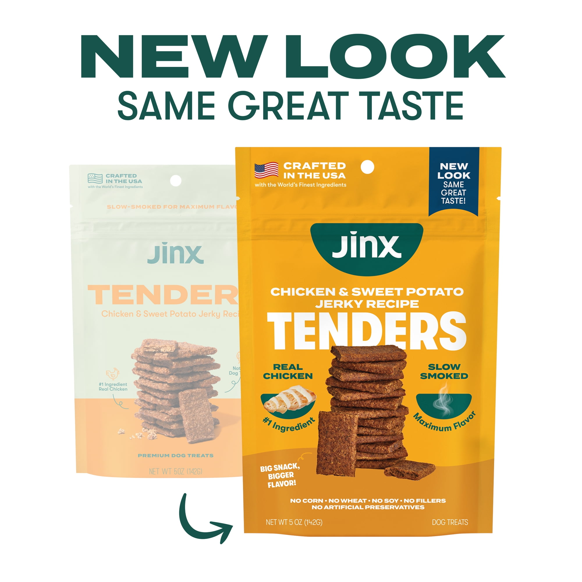(6 pack) Jinx All Natural Slow-Smoked Chicken & Sweet Potato Flavor Jerky Tenders for Dogs, 5 oz Bag&nbsp;