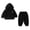 Black, variant on KYAIGUO Kids Baby Fall Winter Pajamas 2Pcs Sets for Boys Girls,2Pcs Sweatsuit Jammies Outfit 9M-8Y Toddler Fleece Hooded Sleepwear Athletic Jogger Pants Set