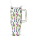 thumbnail image 2 of 40oz Cactus Exotic Plant Stainless Steel Flip Straw Tumbler Spill Proof Travel Cup Double Wall Vacuum Insulated Coffee Mug with Top Handle, 2 of 6