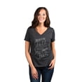 thumbnail image 2 of Thread Tank Let Your Faith Be Bigger Than Your Fear Women's Relaxed V-Neck T-Shirt Tee Charcoal Small, 2 of 4