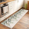thumbnail image 3 of Kitchen Runner 2 x 6 Ft, Green Eucalyptus Non-Slip Residential Carpet, Farmhouse Weeping Leaves on Linen Indoor Crawling Mats Runner Rugs for Living Room/Dining Room/Bedroom, 3 of 9