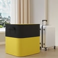 thumbnail image 5 of Large Capacity Storage Container 22.1x17.7x22.1 Inch Quilt Clothes Warehouse Storage Bag for Home Travel Storage Holds Quilt Garments Blankets(1PCS, Black&Yellow), 5 of 6