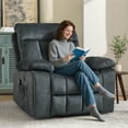 thumbnail image 6 of Bonzy Home Power Lift Recliner Chair with Massage & Heat — Overstuffed Fabric Lift Chair with Hidden Cup Holders & Side Pocket, Gray, 6 of 8
