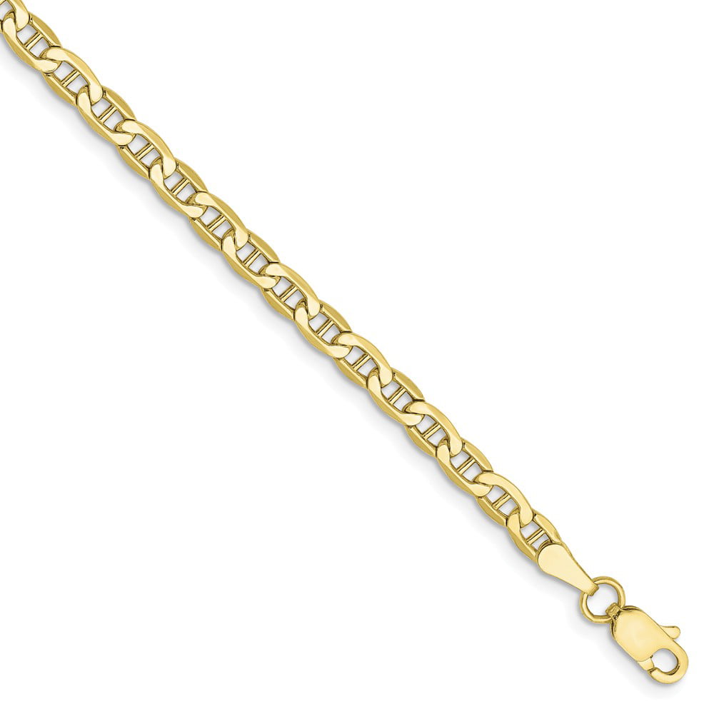 10k Yellow Gold 3.2mm Anchor Chain Necklace Lobster Clasp 