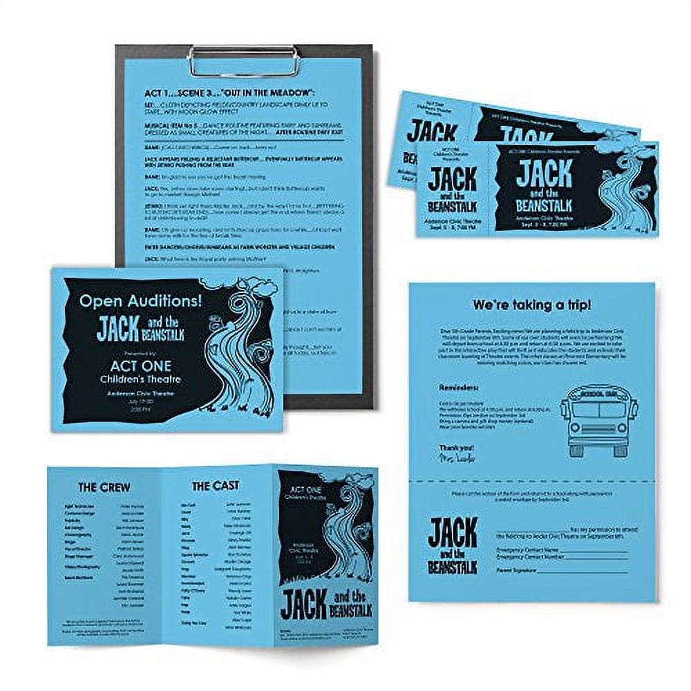 Astrobrights Color Paper, 8.5” x 11”, 24 lb/89 gsm, Lunar Blue, 500 Sheets (21528)