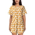 thumbnail image 1 of Fotbe Ping-Pong Table Tennis Racket Conjunto de Pijama Estampado para Mujer, 2 Piezas, Ropa de Dormir con Camiseta de Manga Corta y Shorts Suaves-Small, 1 of 6
