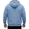 thumbnail image 3 of Rexolia Mens Oversized Zip Up Hoodie Brushed Fleece Heavyweight Full Zip Sweatshirt with Pockets Fall Winte Light Blue M, 3 of 3