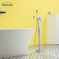 thumbnail image 3 of Boyel Living Freestanding Floor Mount Single Handle Bath Tub Filler Faucet with Handheld Shower in Brushed Nickel, 3 of 10