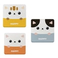 thumbnail image 5 of CSCHome Funny Coasters,Silicone Cute Coaster,Square Cartoon Kitten Coasters 3.9x3.9x0.4inchr(Blue), 5 of 5