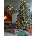 thumbnail image 3 of Black and White Butterfly Christmas Tree Skirt 48 Inches Large Christmas Skirt Tree, Teal Ombre Art Tree Skirt Christmas Decorations for Fireplace Party Holidays Indoor Outdoor, 3 of 7