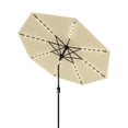 thumbnail image 1 of Solar LED 10FT Patio Umbrella – 8-Rib Windproof Outdoor Market Table Parasol with Tilt Crank, Waterproof UV-Resistant Fade-Resistant Canopy, for Pool, Deck, Backyard – Color: Beige, 1 of 7