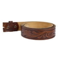 thumbnail image 2 of Gelante Genuine Full Grain Leather Belt Strap Without Belt Buckle. Embossed Brown-S, 2 of 6