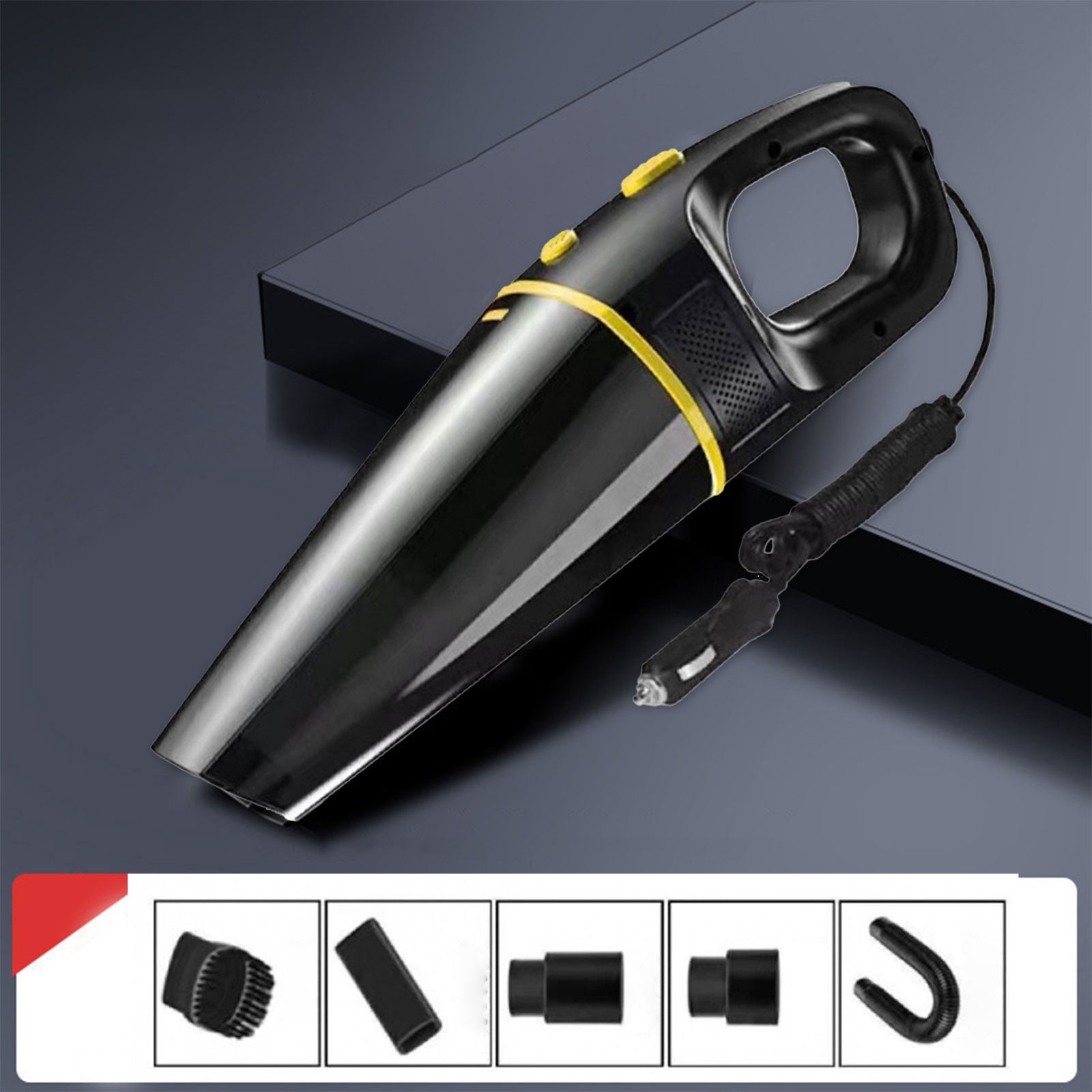 Hesxuno Car Cleaning Kit Interior Detailing Kit Car Vacuum Cleaner - Small High Power Handheld Portable Car Vacuum W/Attachments, Detailing Kit Travel Car Detailing Kit Interior Cleaner