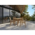 thumbnail image 5 of Curated Maison Mathieu Square Teak Outdoor Dining Table w/ Umbrella Hole Natural, 5 of 5