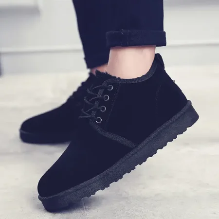 

Men‘s Warm Cotton Lined Boots Lace Up Shoes Winter