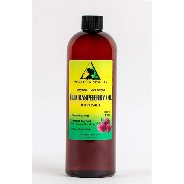 Huile de Graines de Framboise Rouge Non Raffinée Biologique extra Vierge Pressée à Froid pure 64 oz