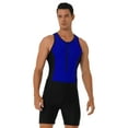 thumbnail image 2 of JanJean Men's One Piece Swimsuit Front Zipper Sleeveless Bodysuit Shorty Surfing Wetsuit Jumpsuit Swimwear Bathing Suit Royal Blue L, 2 of 7