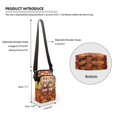 thumbnail image 6 of HELLHERO Flowers Pattern 2 Zippers Women Shoulder Bag for Adults, Casual Travel, 6 of 7