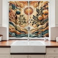 thumbnail image 3 of Ambesonne Trippy Kitchen Curtains, Bohemian Huddles of Clouds, 55"x24", Pale Brown Petrol Blue, 3 of 3