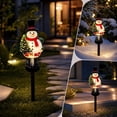 thumbnail image 4 of LOWLHOME Solar Christmas Pathway Lights Outdoor, Dynamic LED Yard Stake Decor with Christmas Snowman, IP44 Waterproof Garden Lawn Patio Holiday Display Ambient Lights, 4 of 7