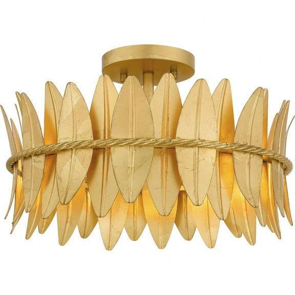 LIZ1716GFL Quoizel Lighting Liza - 3 Light Semi-Flush Mount In Modern Style-9.5 Inches Tall and 16 Inches Wide
