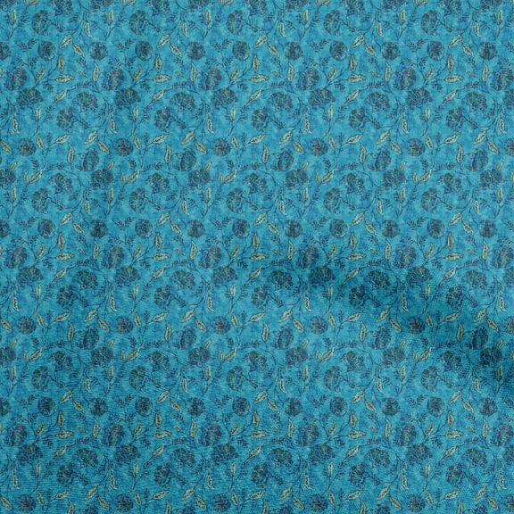 oneOone Polyester Spandex Blue Fabric Batik Dress Material Fabric Print Fabric By The Yard 56 Inch Wide
