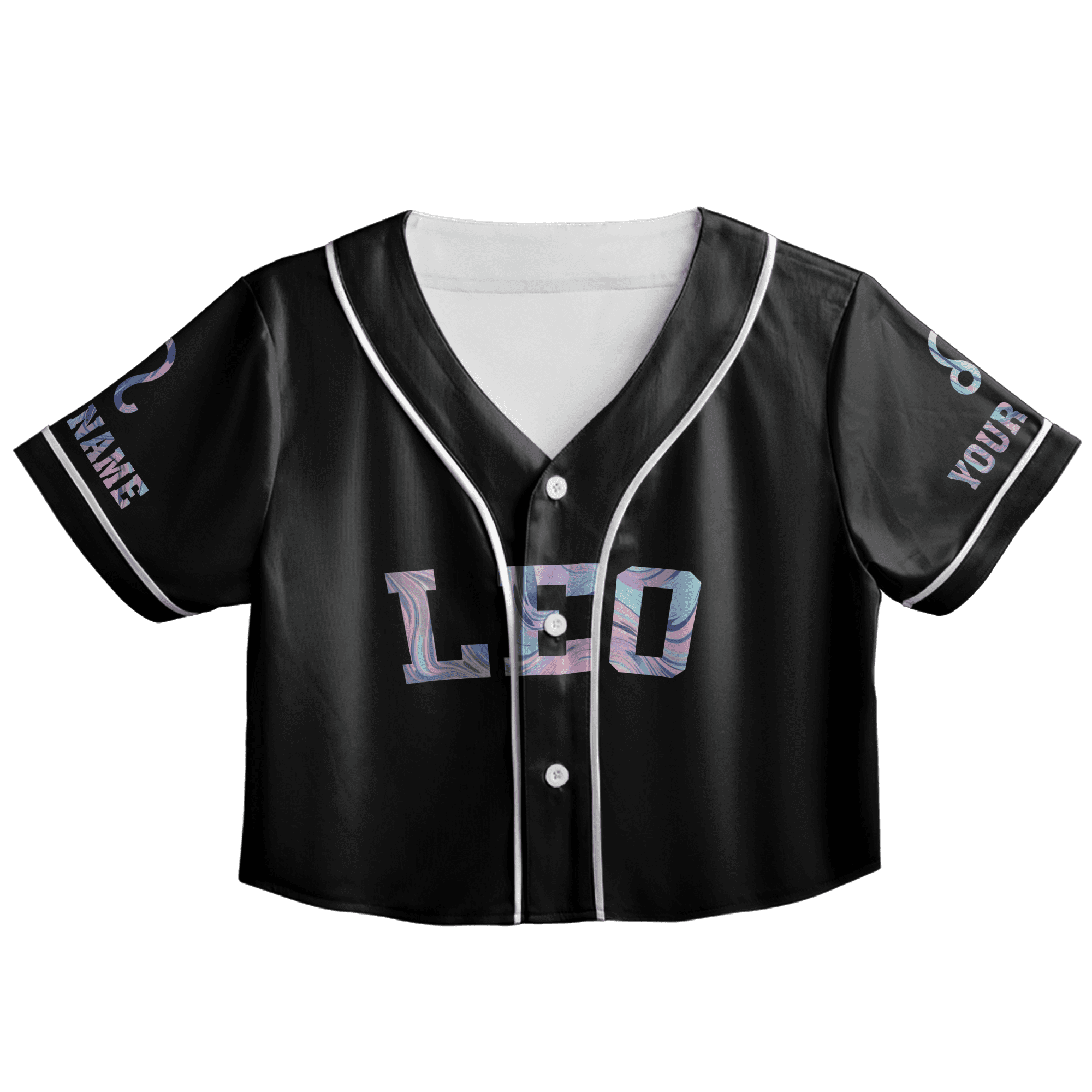 Lotusprinthandmade Personalized Leo Zodiac Crop Top Baseball