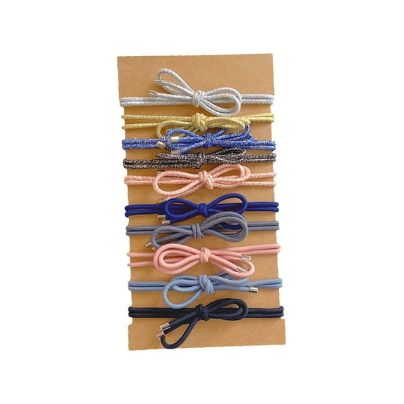 WEIWEIGG 10PCS Elastic Hair Ties, No-Crease Hair Elastics for Women, Made for Long-Lasting Braids, Hair Ponytail Holders, Fits Thin & Thick Hair