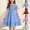 Blue, variant on Girls' Smocked Square Neck Dress, Flutter Sleeve A-Line Midi Sundress, Casual Summer Party Outfit for Kids Ages 4-14(Blue/4-5 Years)