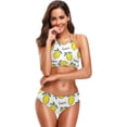 thumbnail image 4 of Dreamtimes Vintage Yellow Lemon Fruit Swimsuits Padded Bikini Sets Sexy Swimwear for Women, Small, 4 of 7